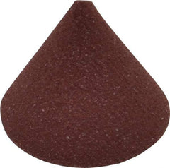 Superior Abrasives - 3/4" Diam 180 Grit 60° Included Angle Cone Center Lap - Aluminum Oxide, Very Fine Grade, Lock Nut Mount - Exact Industrial Supply