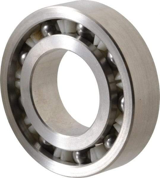Made in USA - 1" Bore Diam, 2" OD, Open Precision Ground Radial Ball Bearing - 1/2" Wide, 1 Row, Round Bore, 163 Lb Static Capacity, 276 Lb Dynamic Capacity - Exact Industrial Supply