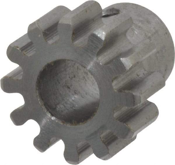 Browning - 24 Pitch, 1/2" Pitch Diam, 12 Tooth Spur Gear - 1/4" Bore Diam, 3/8" Hub Diam, Steel - Exact Industrial Supply