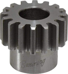 Browning - 16 Pitch, 1" Pitch Diam, 16 Tooth Spur Gear - 1/2" Bore Diam, 13/16" Hub Diam, Steel - Exact Industrial Supply