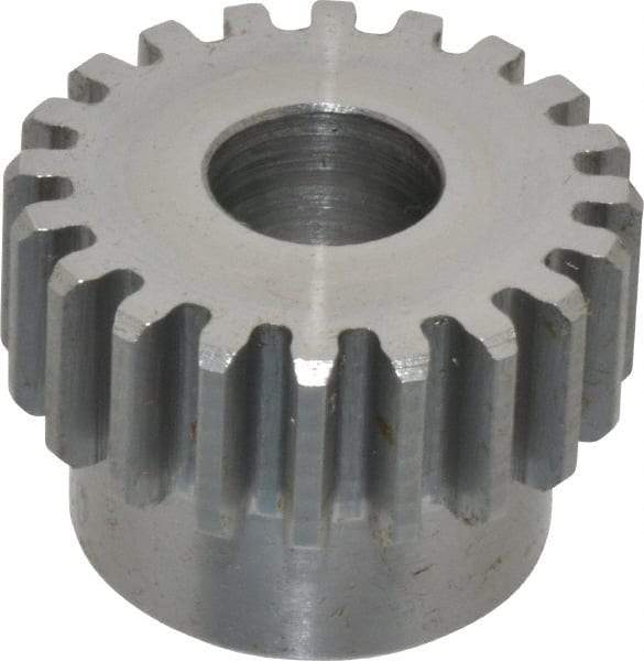 Browning - 16 Pitch, 1-1/4" Pitch Diam, 20 Tooth Spur Gear - 1/2" Bore Diam, 1-1/16" Hub Diam, Steel - Exact Industrial Supply