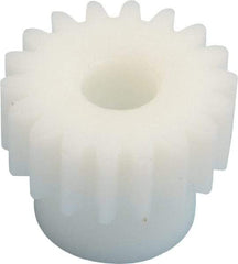 Poly Hi Solidur - 20 Pitch, 0.9" Pitch Diam, 1" OD, 18 Tooth Spur Gear - 3/8" Face Width, 5/16" Bore Diam, 43/64" Hub Diam, 20° Pressure Angle, Acetal - Exact Industrial Supply