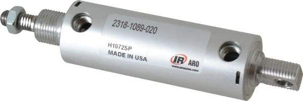 ARO/Ingersoll-Rand - 2" Stroke x 1-1/8" Bore Double Acting Air Cylinder - 1/8 Port, 3/8-16 Rod Thread - Exact Industrial Supply