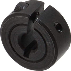 Climax Metal Products - 3/16" Bore, Steel, One Piece Clamp Collar - 11/16" Outside Diam, 5/16" Wide - Exact Industrial Supply