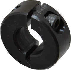 Climax Metal Products - 7/16" Bore, Steel, One Piece Clamp Collar - 15/16" Outside Diam, 3/8" Wide - Exact Industrial Supply