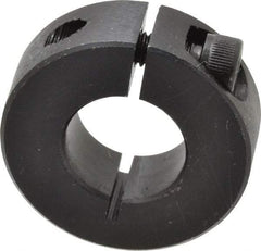 Climax Metal Products - 5/8" Bore, Steel, One Piece Clamp Collar - 1-5/16" Outside Diam, 7/16" Wide - Exact Industrial Supply