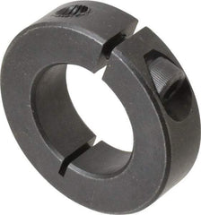 Climax Metal Products - 1-1/16" Bore, Steel, One Piece One Piece Split Shaft Collar - 1-7/8" Outside Diam, 1/2" Wide - Exact Industrial Supply