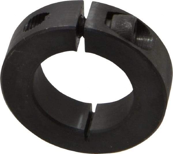 Climax Metal Products - 1-1/8" Bore, Steel, One Piece Clamp Collar - 1-7/8" Outside Diam, 1/2" Wide - Exact Industrial Supply