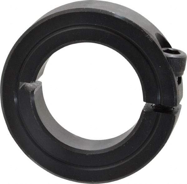 Climax Metal Products - 1-1/4" Bore, Steel, One Piece Clamp Collar - 2-1/16" Outside Diam, 1/2" Wide - Exact Industrial Supply