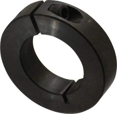 Climax Metal Products - 1-5/16" Bore, Steel, One Piece One Piece Split Shaft Collar - 2-1/4" Outside Diam, 9/16" Wide - Exact Industrial Supply