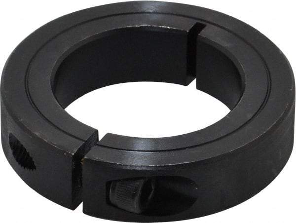 Climax Metal Products - 1-1/2" Bore, Steel, One Piece Clamp Collar - 2-3/8" Outside Diam, 9/16" Wide - Exact Industrial Supply