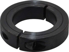 Climax Metal Products - 1-1/2" Bore, Steel, One Piece Clamp Collar - 2-3/8" Outside Diam, 9/16" Wide - Exact Industrial Supply