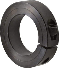 Climax Metal Products - 1-11/16" Bore, Steel, One Piece One Piece Split Shaft Collar - 2-3/4" Outside Diam, 11/16" Wide - Exact Industrial Supply