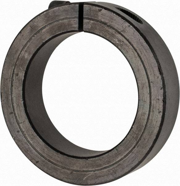 Climax Metal Products - 2-3/16" Bore, Steel, One Piece Clamp Collar - 3-1/4" Outside Diam, 3/4" Wide - Exact Industrial Supply