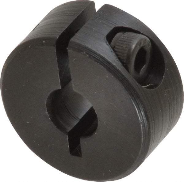 Climax Metal Products - 6mm Bore, Steel, One Piece Clamp Collar - 3/4" Outside Diam - Exact Industrial Supply