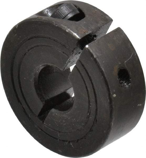 Climax Metal Products - 8mm Bore, Steel, One Piece Clamp Collar - 1" Outside Diam - Exact Industrial Supply