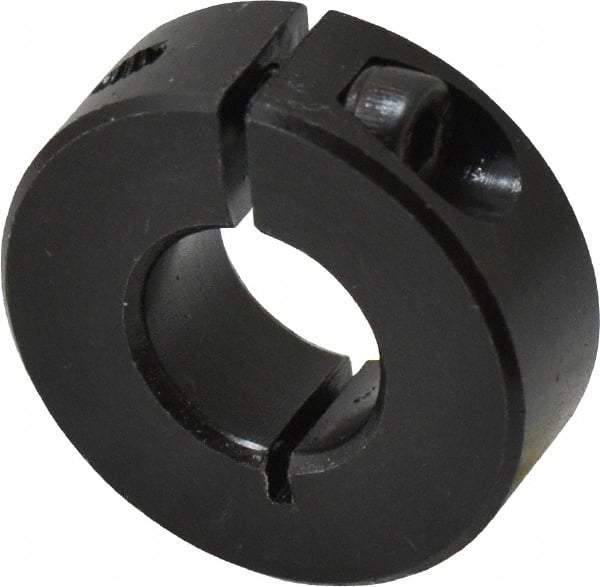 Climax Metal Products - 14mm Bore, Steel, One Piece Clamp Collar - 1-1/4" Outside Diam - Exact Industrial Supply