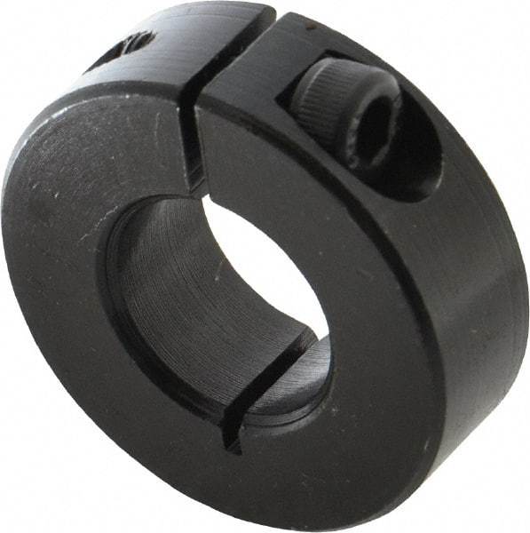 Climax Metal Products - 18mm Bore, Steel, One Piece Clamp Collar - 1-1/2" Outside Diam - Exact Industrial Supply