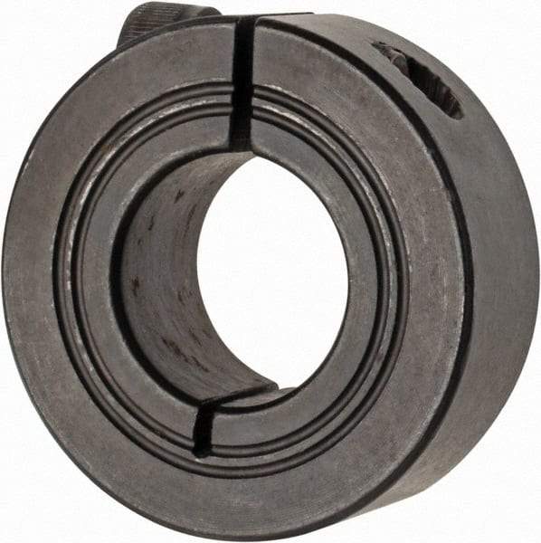 Climax Metal Products - 19mm Bore, Steel, One Piece Clamp Collar - 1-5/8" Outside Diam - Exact Industrial Supply