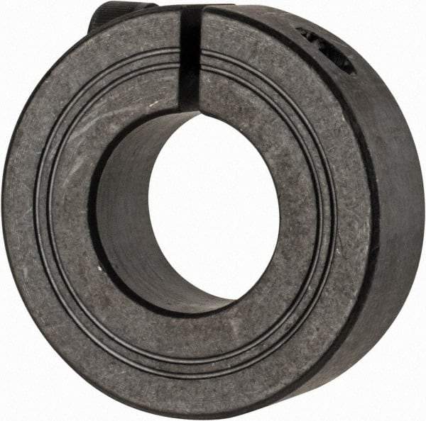 Climax Metal Products - 21mm Bore, Steel, One Piece Clamp Collar - 1-3/4" Outside Diam - Exact Industrial Supply