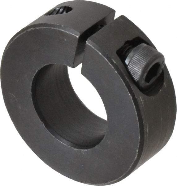Climax Metal Products - 22mm Bore, Steel, One Piece Clamp Collar - 1-3/4" Outside Diam - Exact Industrial Supply