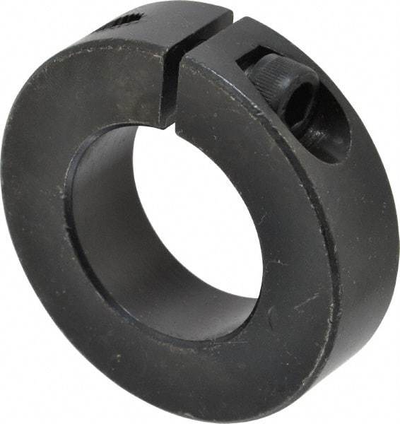 Climax Metal Products - 30mm Bore, Steel, One Piece Clamp Collar - 2-1/8" Outside Diam - Exact Industrial Supply
