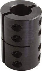 Climax Metal Products - 1-1/4" Inside x 2-1/4" Outside Diam, Two Piece Rigid Coupling without Keyway - 3-3/8" Long - Exact Industrial Supply