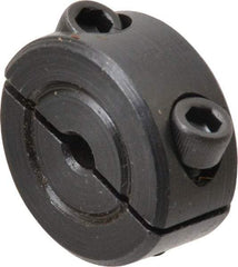 Climax Metal Products - 1/8" Bore, Steel, Two Piece Shaft Collar - 11/16" Outside Diam, 5/16" Wide - Exact Industrial Supply