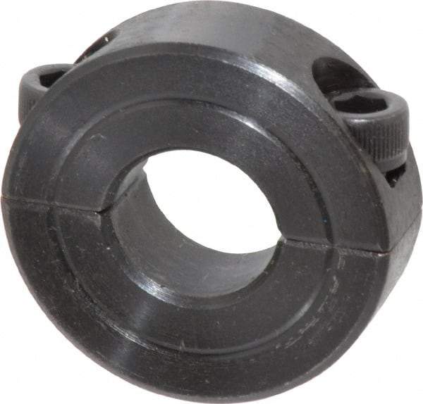 Climax Metal Products - 9/16" Bore, Steel, Two Piece Shaft Collar - 1-5/16" Outside Diam, 7/16" Wide - Exact Industrial Supply
