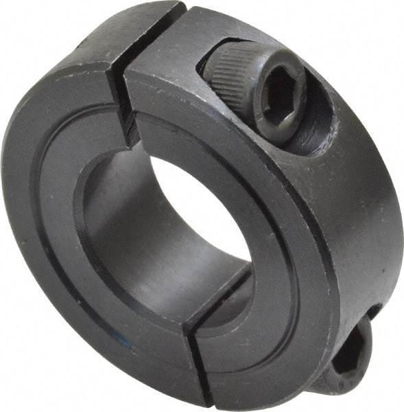 Climax Metal Products - 3/4" Bore, Steel, Two Piece Shaft Collar - 1-1/2" Outside Diam, 1/2" Wide - Exact Industrial Supply
