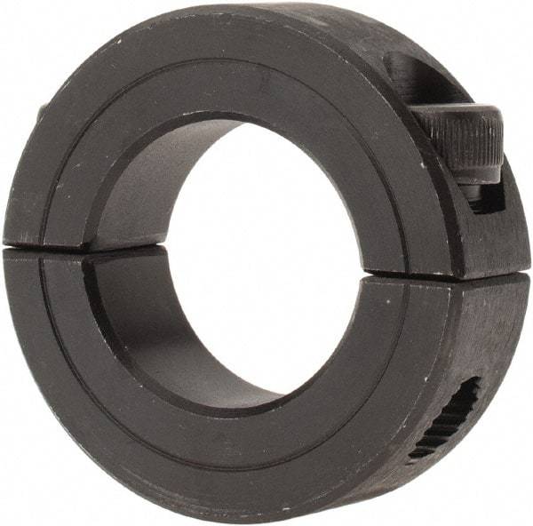 Climax Metal Products - 1" Bore, Steel, Two Piece Shaft Collar - 1-3/4" Outside Diam, 1/2" Wide - Exact Industrial Supply