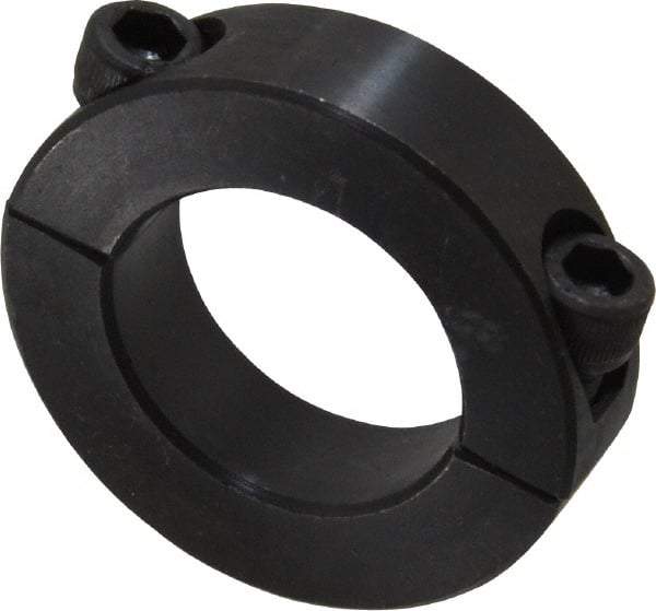 Climax Metal Products - 1-1/8" Bore, Steel, Two Piece Shaft Collar - 1-7/8" Outside Diam, 1/2" Wide - Exact Industrial Supply