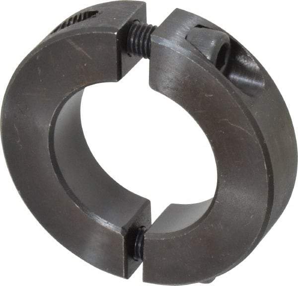 Climax Metal Products - 1-3/16" Bore, Steel, Two Piece Shaft Collar - 2-1/16" Outside Diam, 1/2" Wide - Exact Industrial Supply