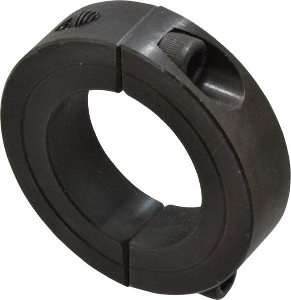 Climax Metal Products - 1-3/8" Bore, Steel, Two Piece Shaft Collar - 2-1/4" Outside Diam, 9/16" Wide - Exact Industrial Supply