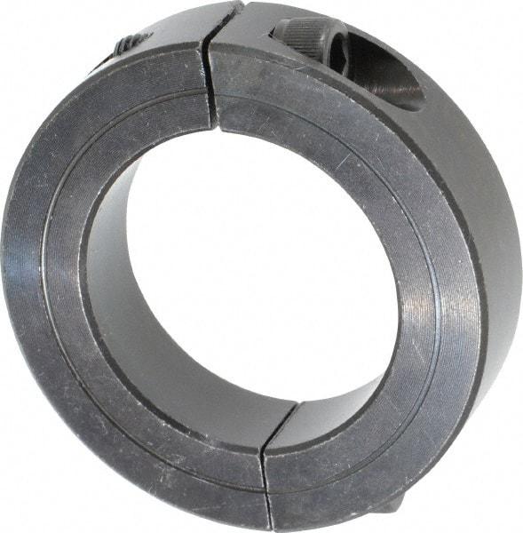 Climax Metal Products - 1-7/16" Bore, Steel, Two Piece Shaft Collar - 2-1/4" Outside Diam, 9/16" Wide - Exact Industrial Supply