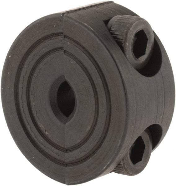 Climax Metal Products - 4mm Bore, Steel, Two Piece Shaft Collar - 11/16" Outside Diam - Exact Industrial Supply