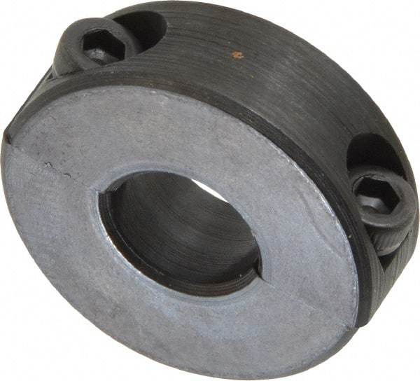 Climax Metal Products - 10mm Bore, Steel, Two Piece Shaft Collar - 1" Outside Diam - Exact Industrial Supply