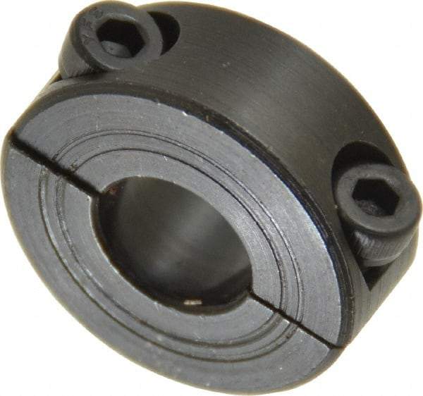 Climax Metal Products - 12mm Bore, Steel, Two Piece Shaft Collar - 1-1/8" Outside Diam - Exact Industrial Supply