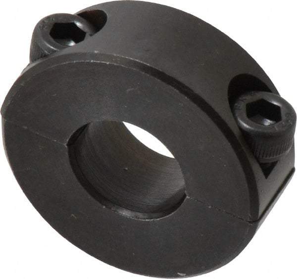 Climax Metal Products - 15mm Bore, Steel, Two Piece Shaft Collar - 1-3/8" Outside Diam - Exact Industrial Supply