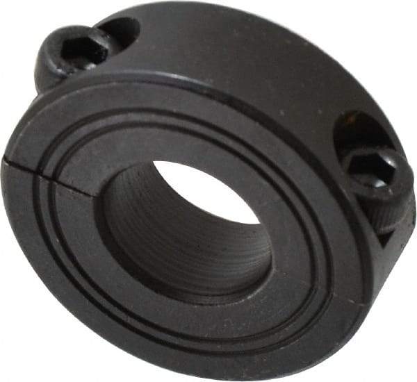 Climax Metal Products - 17mm Bore, Steel, Two Piece Shaft Collar - 1-1/2" Outside Diam - Exact Industrial Supply