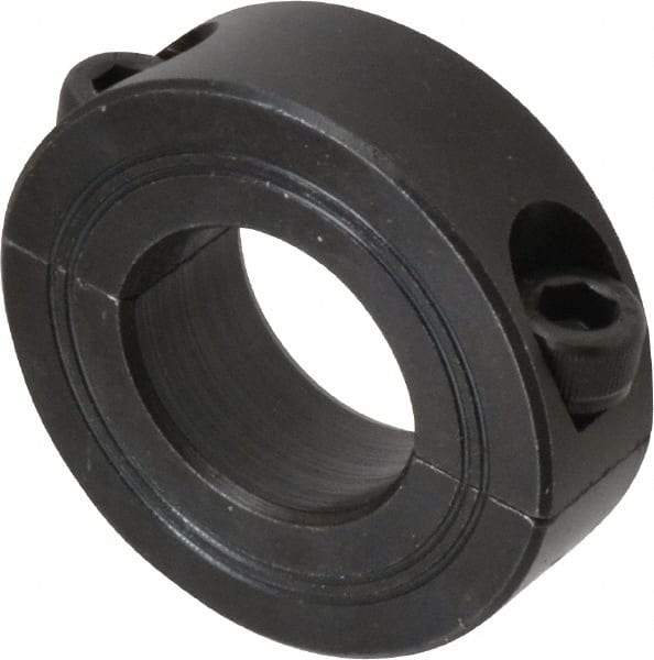 Climax Metal Products - 24mm Bore, Steel, Two Piece Shaft Collar - 1-7/8" Outside Diam - Exact Industrial Supply