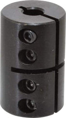 Climax Metal Products - 1/4" Inside x 13/16" Outside Diam, Rigid Coupling without Keyway - 1-1/4" Long - Exact Industrial Supply