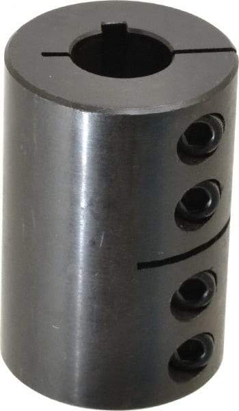 Climax Metal Products - 3/4" Inside x 1-3/4" Outside Diam, Rigid Coupling with Keyway - 2-5/8" Long x 3/16" Keyway Width - Exact Industrial Supply