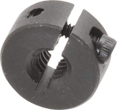 Climax Metal Products - 1/4-20 Thread, Steel, One Piece Threaded Shaft Collar - 11/16" Outside Diam, 5/16" Wide - Exact Industrial Supply