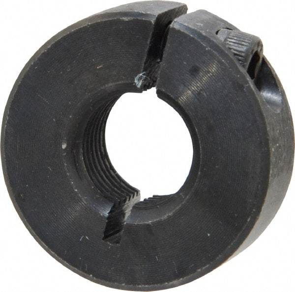 Climax Metal Products - 1/2-20 Thread, Steel, One Piece Threaded Shaft Collar - 1-1/8" Outside Diam, 13/32" Wide - Exact Industrial Supply