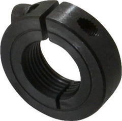 Climax Metal Products - 7/8-14 Thread, Steel, One Piece Threaded Shaft Collar - 1-5/8" Outside Diam, 1/2" Wide - Exact Industrial Supply