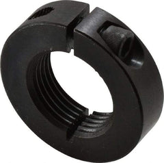 Climax Metal Products - 1-1/8-12 Thread, Steel, One Piece Threaded Shaft Collar - 1-7/8" Outside Diam, 1/2" Wide - Exact Industrial Supply