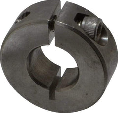 Climax Metal Products - 1/2" Bore, Stainless Steel, One Piece Clamp Collar - 1-1/8" Outside Diam, 13/32" Wide - Exact Industrial Supply