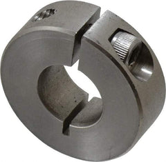 Climax Metal Products - 9/16" Bore, Stainless Steel, One Piece Clamp Collar - 1-5/16" Outside Diam, 7/16" Wide - Exact Industrial Supply