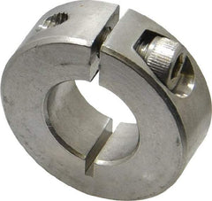 Climax Metal Products - 5/8" Bore, Stainless Steel, One Piece Clamp Collar - 1-5/16" Outside Diam, 7/16" Wide - Exact Industrial Supply